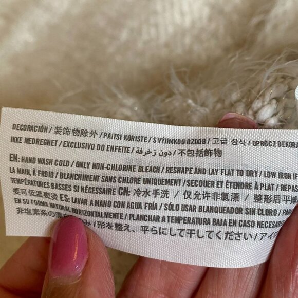 Hollister Cream Soft Fuzzy Knit Cardigan, Long Sleeve, Open Front M/L Cottage - Picture 6 of 11